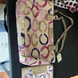 Coach tote bag with matching wallet